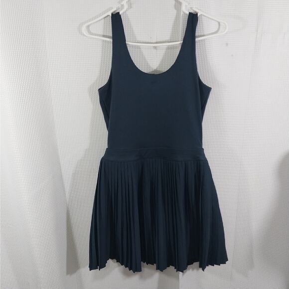 ALL IN MOTION! NAVY BLUE PLEATED SKIRT LYCRA STRETCH TENNIS, SPORTS DRESS! SZ S - Picture 6 of 12